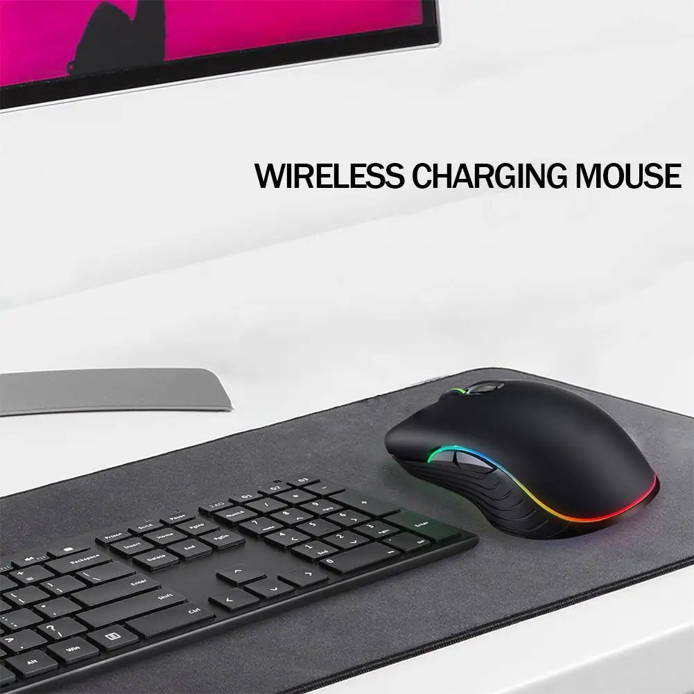 2.4G Wireless Charging Mouse 7 Colors LED Randomly Changing Lightweight Ergonomic Design Freely Control Mouse Speed For Lap X7H5