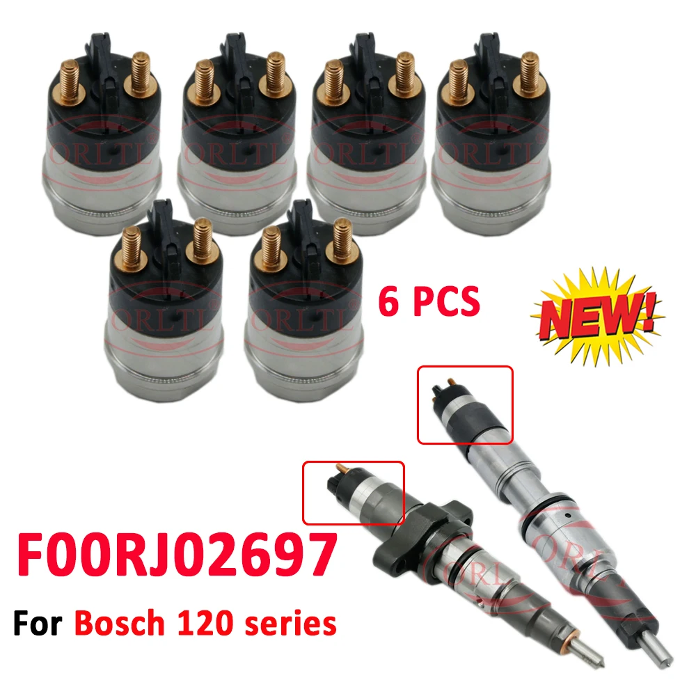 

0445120238 6pc F00RJ02697 Fuel Injector F 00R J02 697 Diesel Injection Solenoid Valve for Bosch Dodge Cummins 5.9L 0445120273