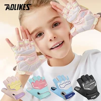 AOLIKES Guantes de ciclismo para niños, patines de medio dedo, guantes para bicicleta de montaña, guantes deportivos para niños y niñas