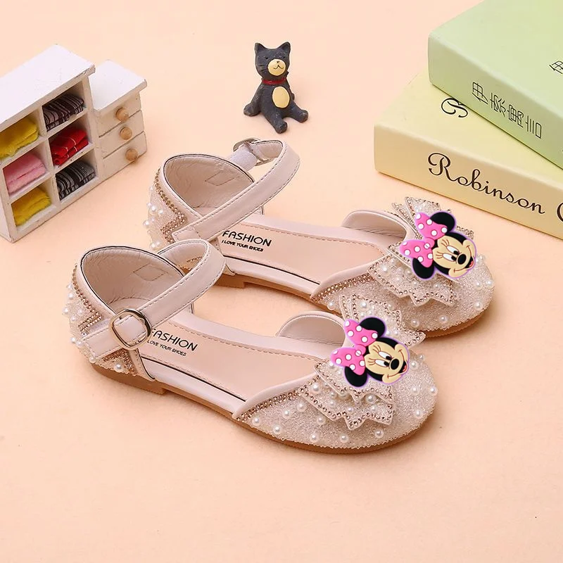 

Disney Mickey Mouse Minnie New Summer Fashion Girls Sandals Princess Shoes Children's Dance Shoes Soft Sole Casual Shoes
