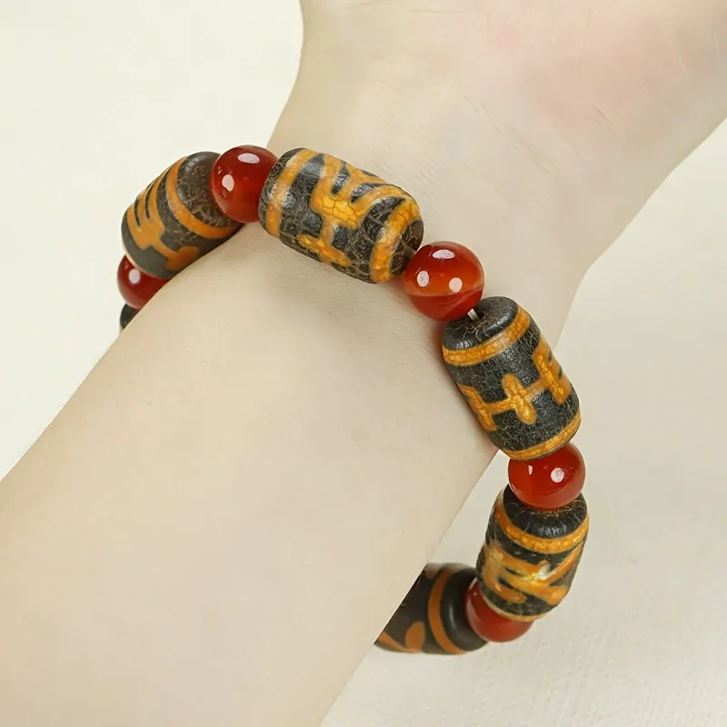 

Tibetan Retro Dzi Bead Bracelet, Classic Ethnic Style Bracelet.