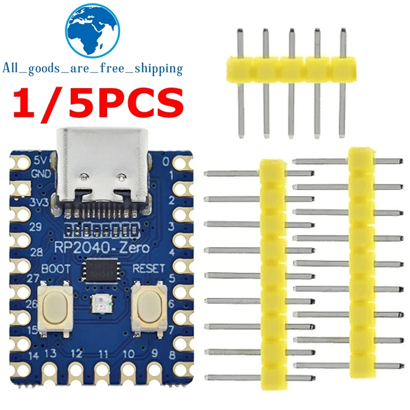 1/5PCS RP2040-Zero RP2040 For Raspberry Pi Microcontroller PICO Development Board  Dual-core Cortex M0+ Processor 2MB Flash