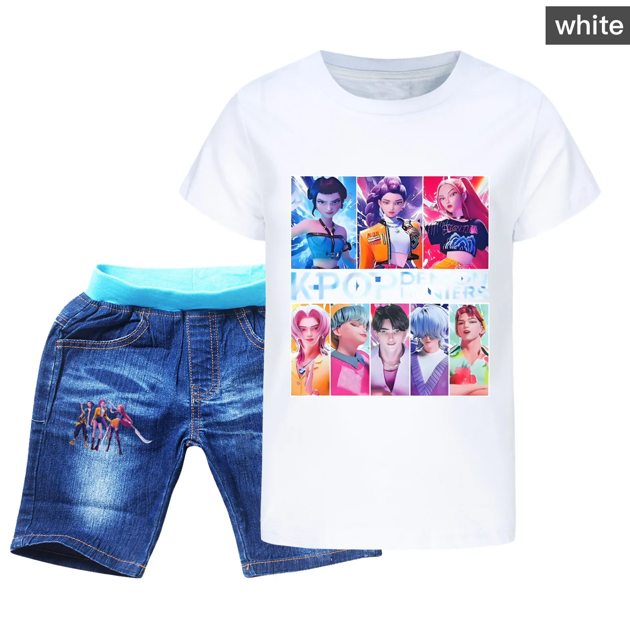 Abbigliamento per bambini KPop Demon Hunters Saja Ragazzi Morbido cotone Ragazzi Ragazze T Shirt Moda estiva Cool Kids Tee Costume cosplay