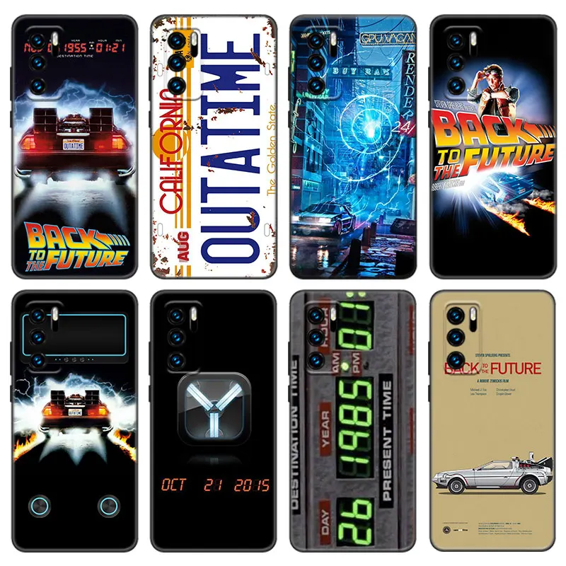 Back to the Future Case For Huawei P50 P40 P30 P20 Pro P10 P9 P8 Lite 2017 P Smart Z S 2021 2020 Pro 2019 2018 Soft Black Cover