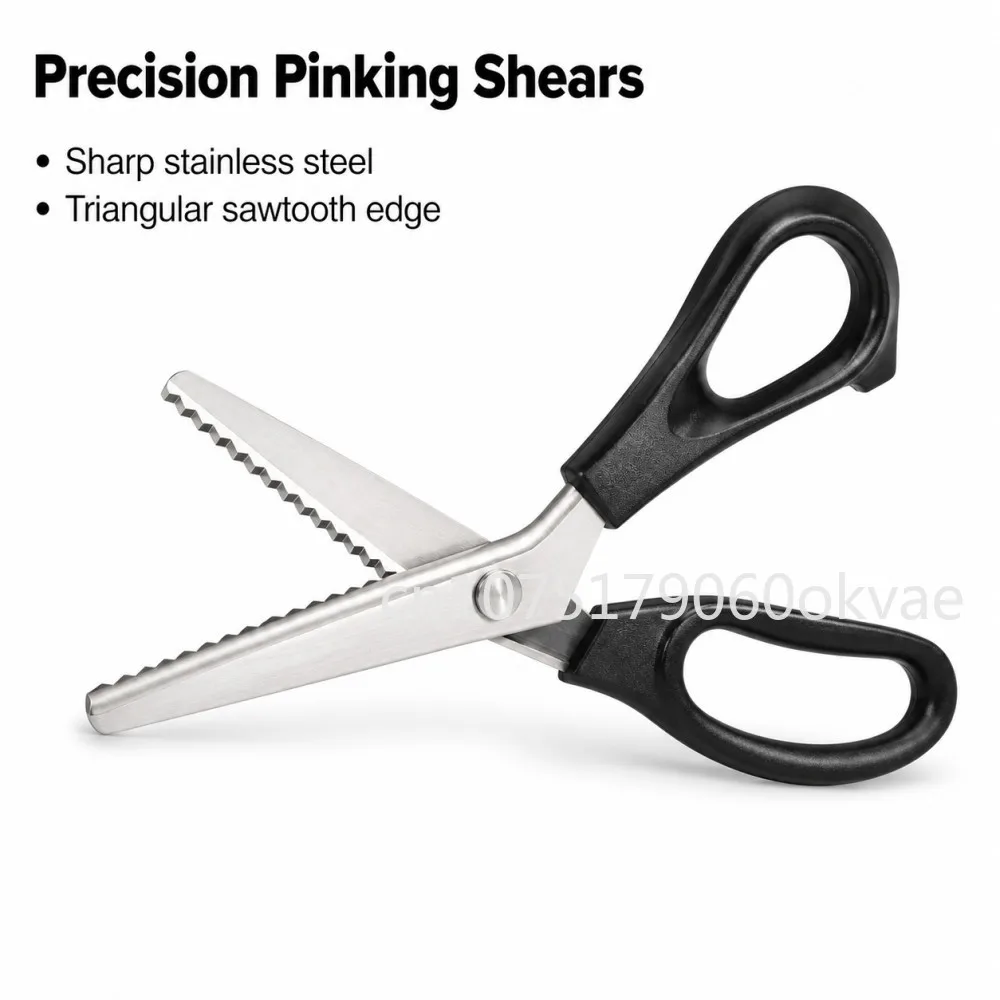 Shears Professional Tailor Scissors for Fabric Sewing Craft Triangular Teeth Zig Zag Cutting Tool Stainless Steel Blade