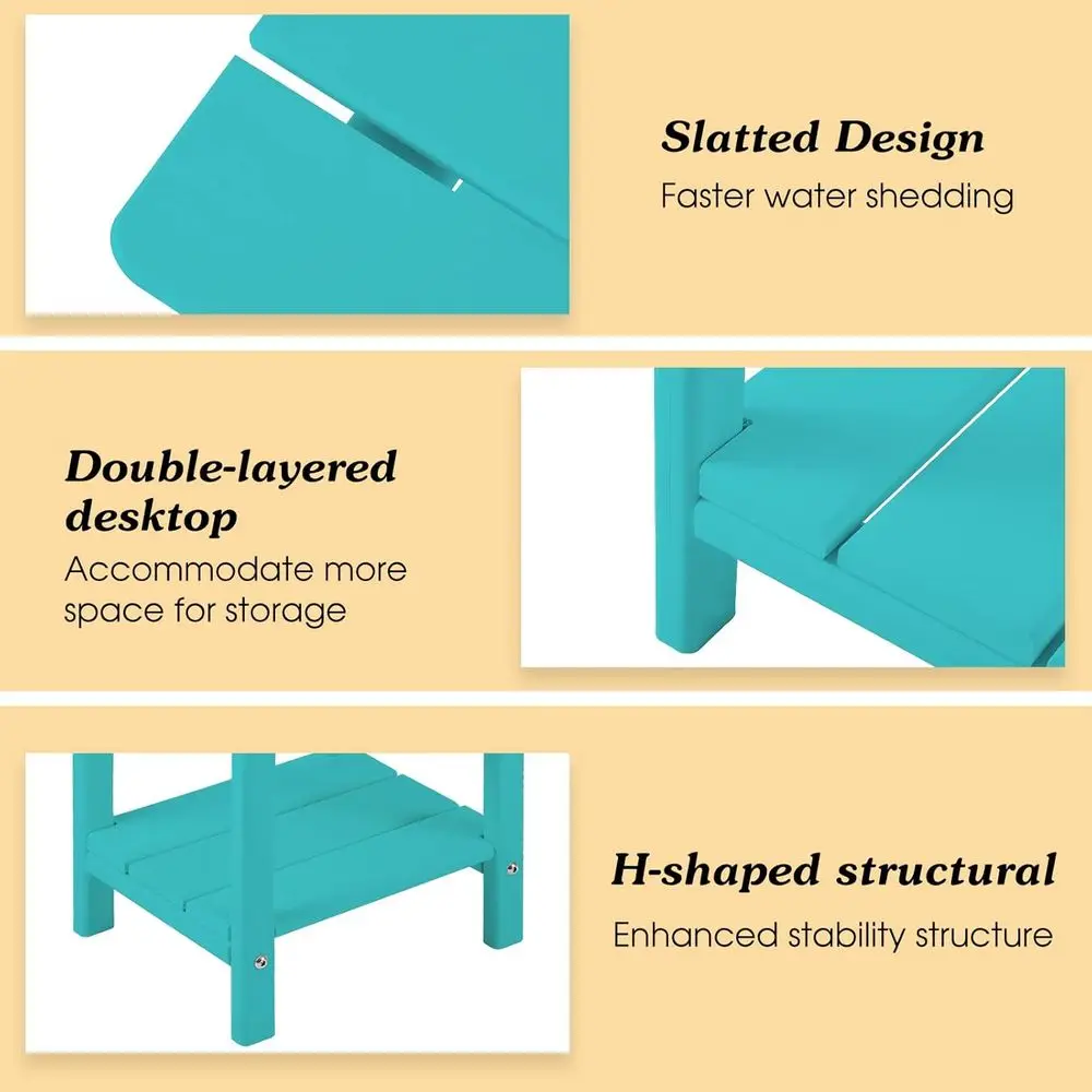 طاولة جانبية للفناء مقاومة للعوامل الجوية بطبقتين، 16.5 طاولة نهاية خارجية للشرفة ومنطقة حمام السباحة #4