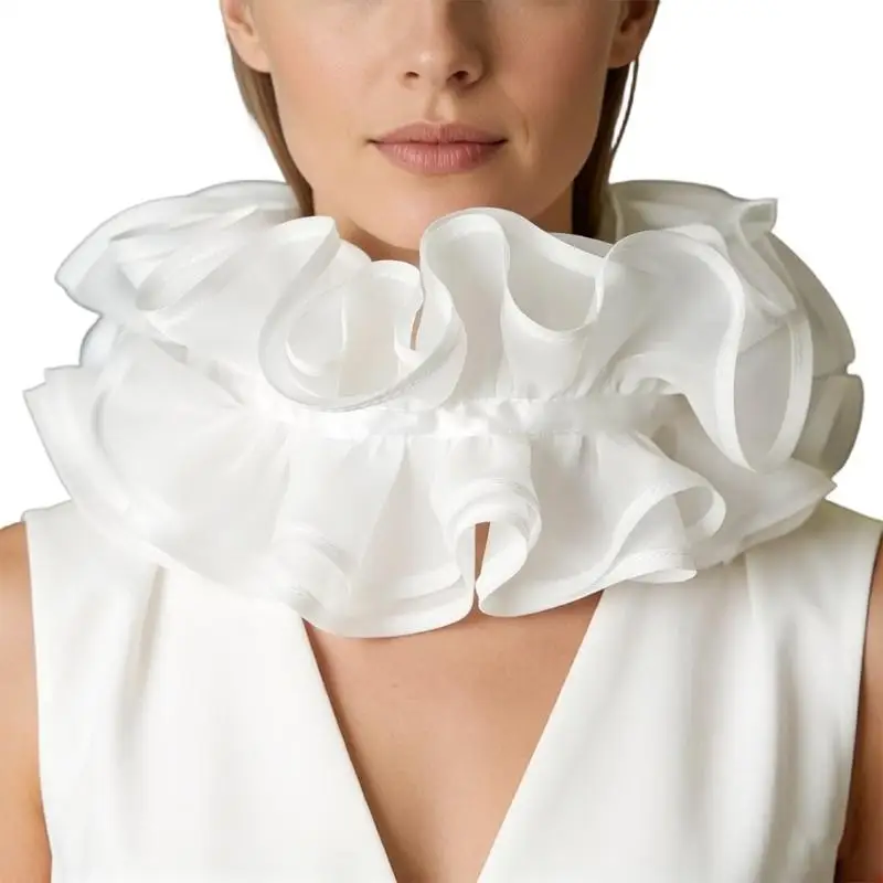 Cuello con volantes desmontable, cuello jabot, cuello victoriano para blusas, vestidos y realce trajes escenario