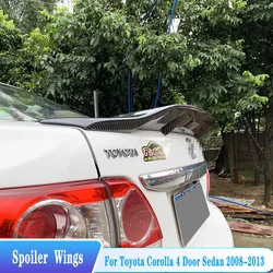 For Toyota Corolla Rear Trunk Lid Lip Spoiler Sedan Tail Wings 2008-2013 R Style ABS Plastic Black Tuning Body Kit Accessories