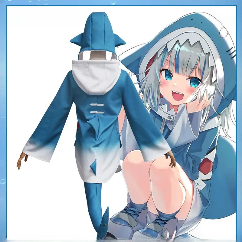 

​ Vtuber Gawr Gura Косплей Hololive Honkai Impact 3, костюм акулы, карнавальная форма, аниме-парик, костюмы на Хэллоуин Womena;3,v'5.t;8,