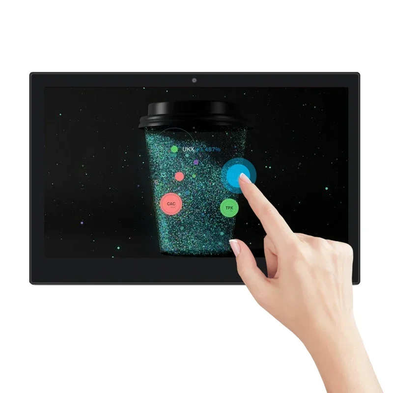 OEM Wall Mounted 15.6'' Capacitive Touch Screen Android 10 1920*1080 AD Player with POE RJ45 Port