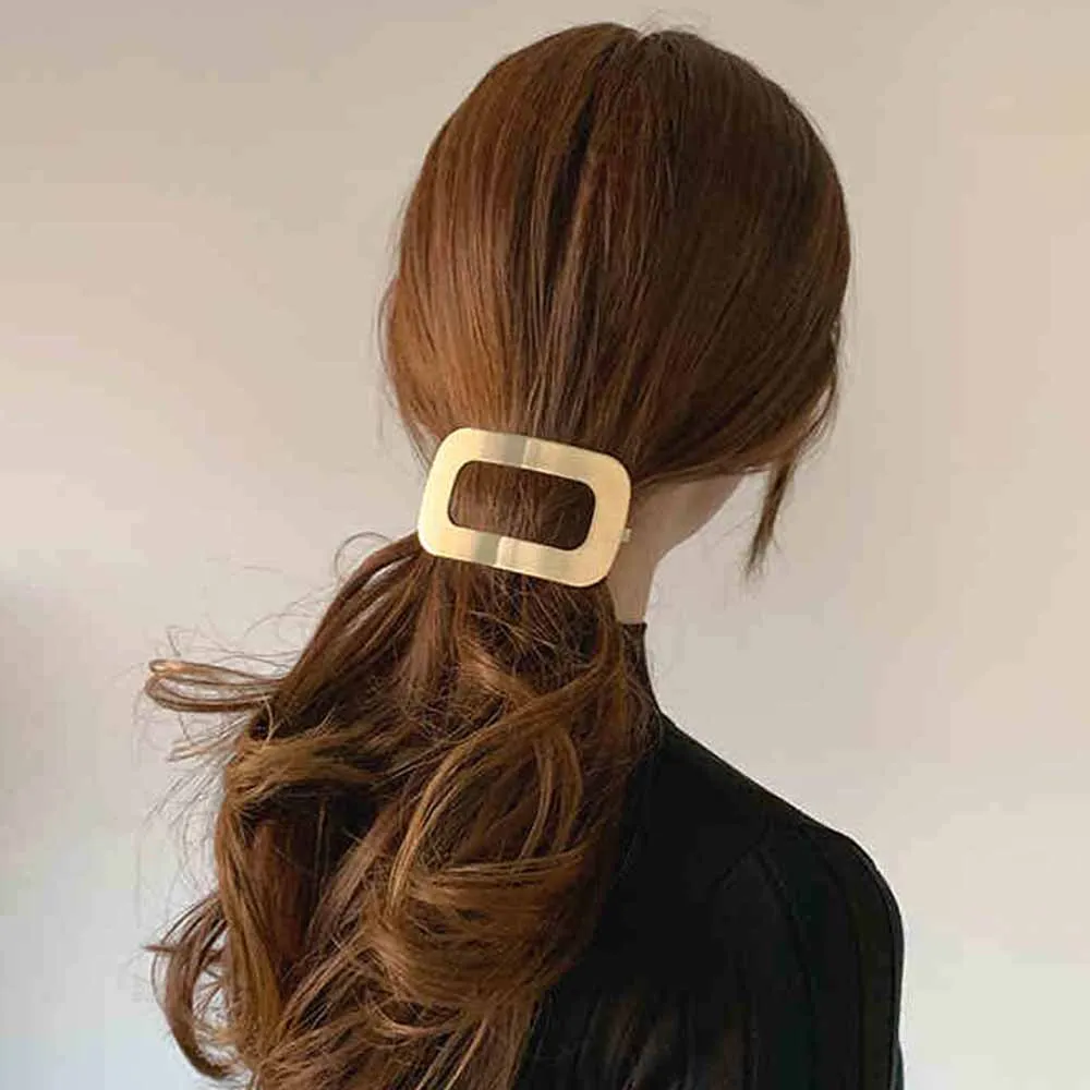 Vintage Gold Silver Women Metal Hair Clips Claw Geometric Hairpin Barrettes Hairgrips Girls Ponytail Holder Hair Accessories view 4