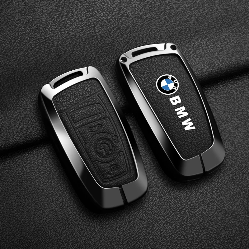 Leather Metal Car Remote key Case Cover Shell For BMW F 3 5 7 Series X3 X5 F10 F20 F30 F40 E90 E92 E93 CAS4 FEM EWS5 Sticker view 5