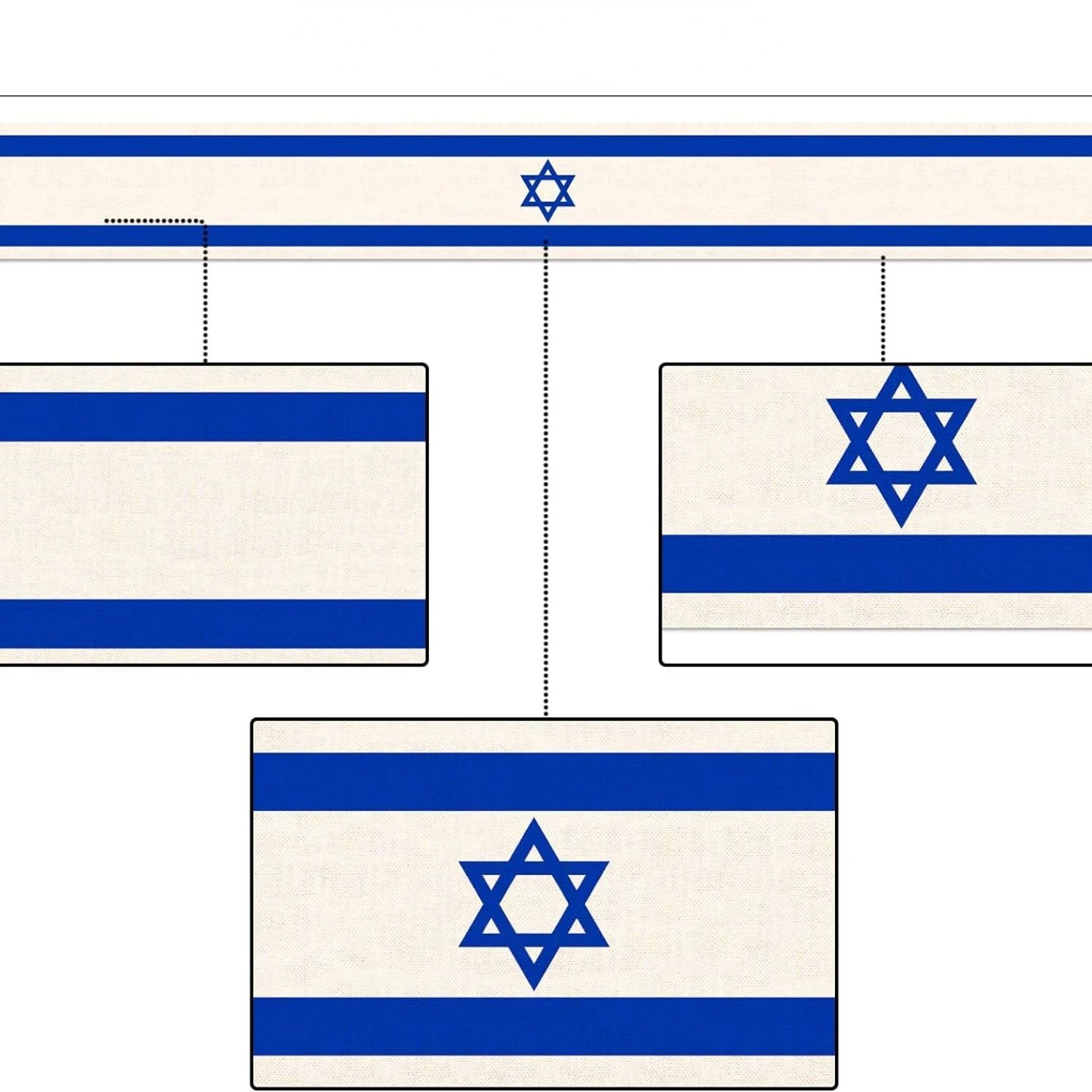 الكتان علم إسرائيل الجدول عداء اليهودية الجدول الديكور ل Passover روش Hashanah Sukkot Sukkah المطبخ غرفة الطعام ديكور الحفلات #5