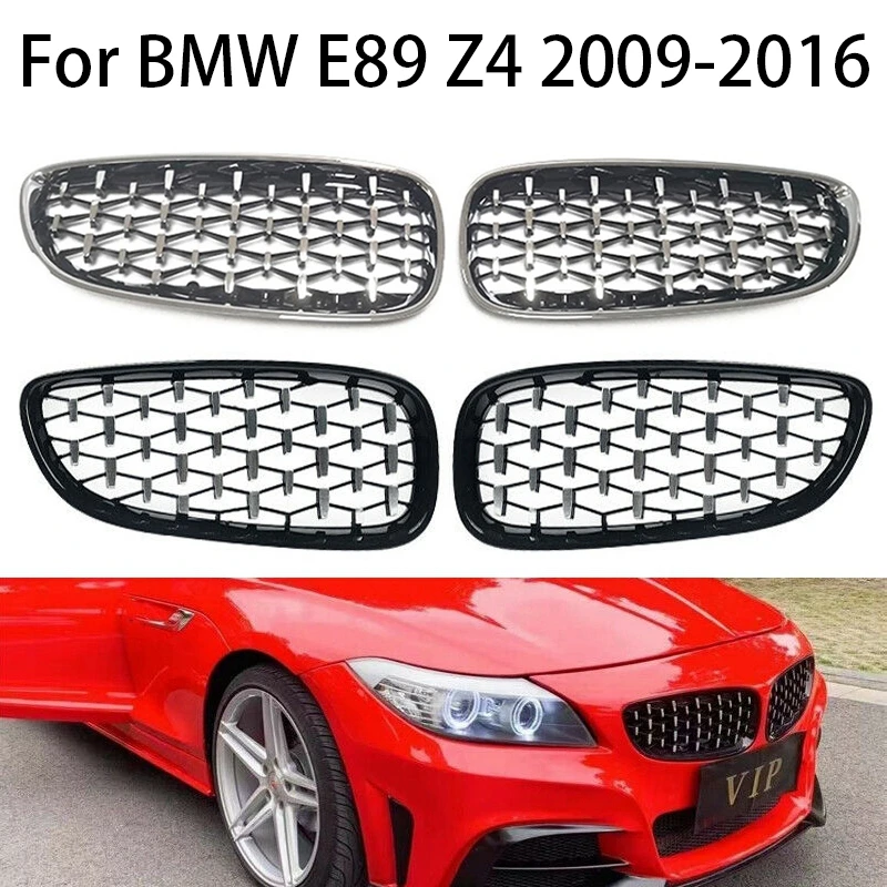 

Car Front Kidney Grille Hood Front Bumper Radiator Grill For BMW Z4 E89 2009-2016 Replacement Auto Signal Slat/Diamond Style