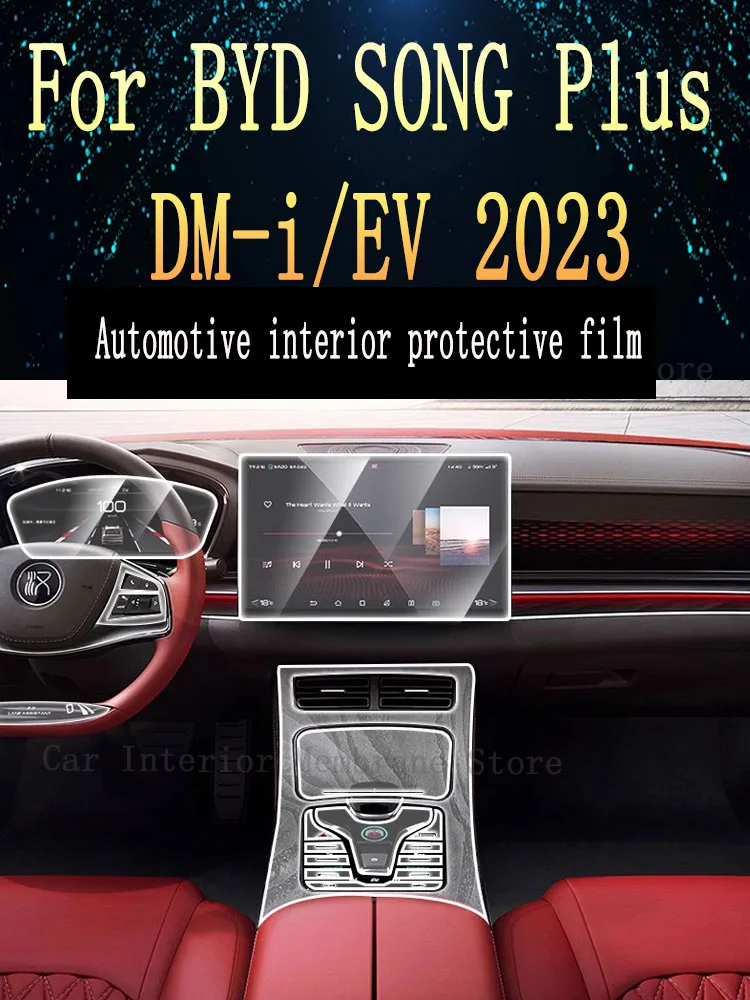 

For BYD SONG Plus 2023 GearBox Panel Navigation Automotive Interior Screen Protective Film TPU Anti-Scratch Sticker Protect