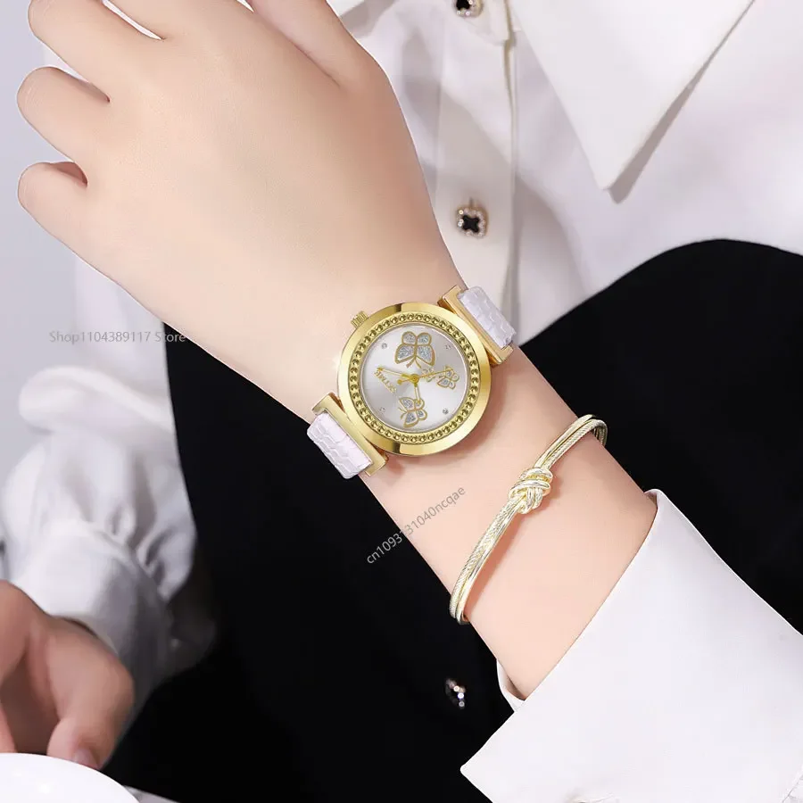 Quartz Watches for Women Luxury Brand Ladies Round Clock Pu Women's Watch Gift Relojes De Mujer Relogio Feminino