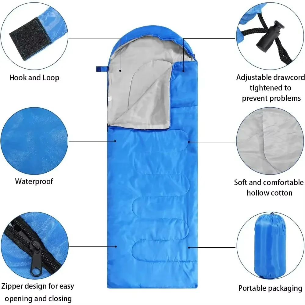 12 Pcs Camping Sleeping Bag Bulk for Homeless, 4 Seasons Cold Warm Weather Sleeping Bags, Waterproof,  Lightweight, Compression.