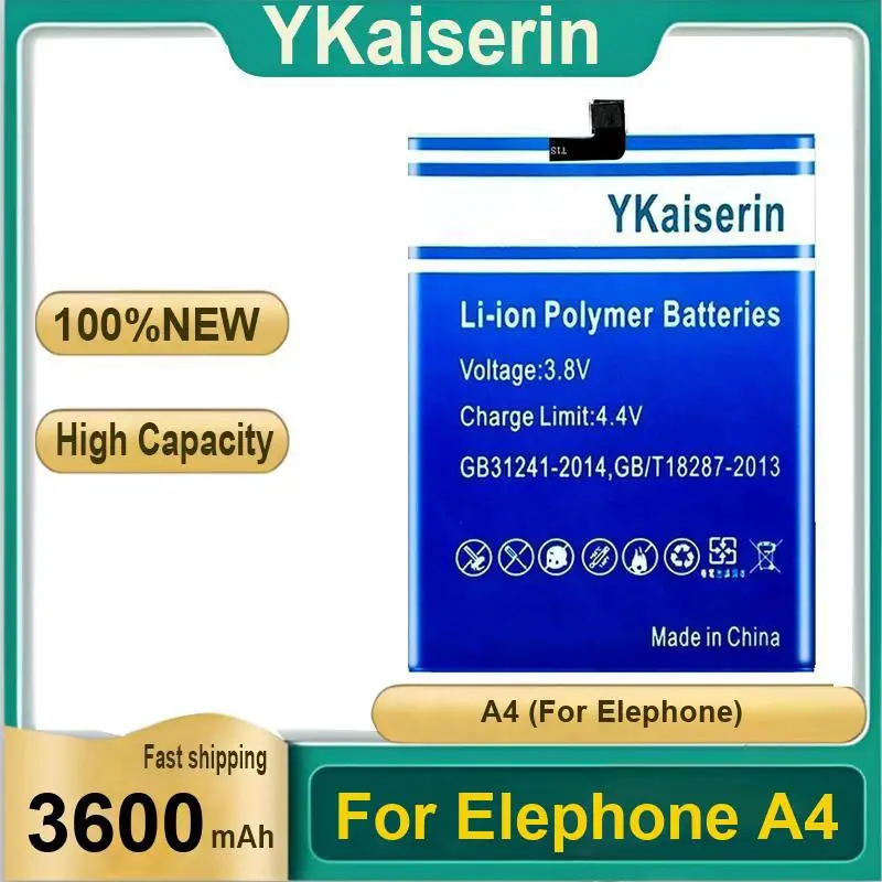 

Reliable Power For Elephone A4 Mobile Phone Battery 3600Mah Stable Supply
