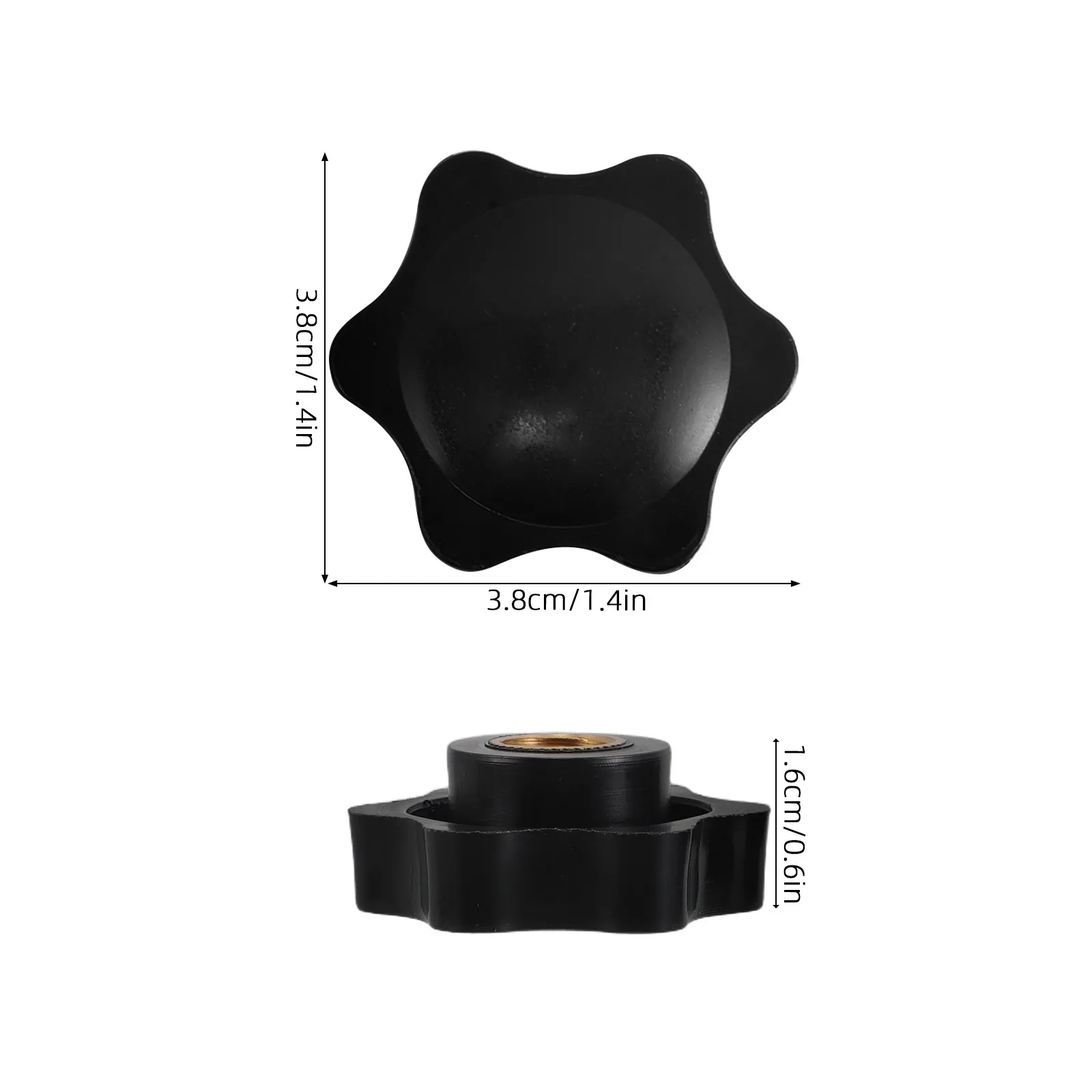 8Pcs Plum Blossom Handle Nut Star Shape Through Hole Design Hexagon Rubber Grip Hand Clamping Knobs for Machinery Furniture