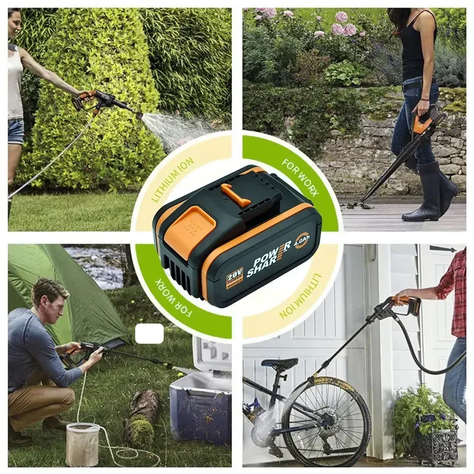 Worx Original 20V 8,0Ah Lithium-Akku, wiederaufladbar, WA3553 WA3551 WA3553.1 WA3570 für alle WORX Elektro- und Gartengeräte – Detail 5