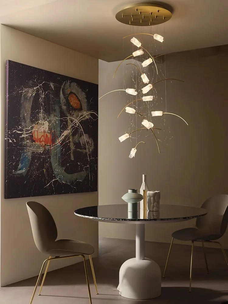 Italy Modern DIY Tulips Pendant lights Textured Lustre Home-applicant Elegant Led Dimmable Lamps Suspension For Dining Room