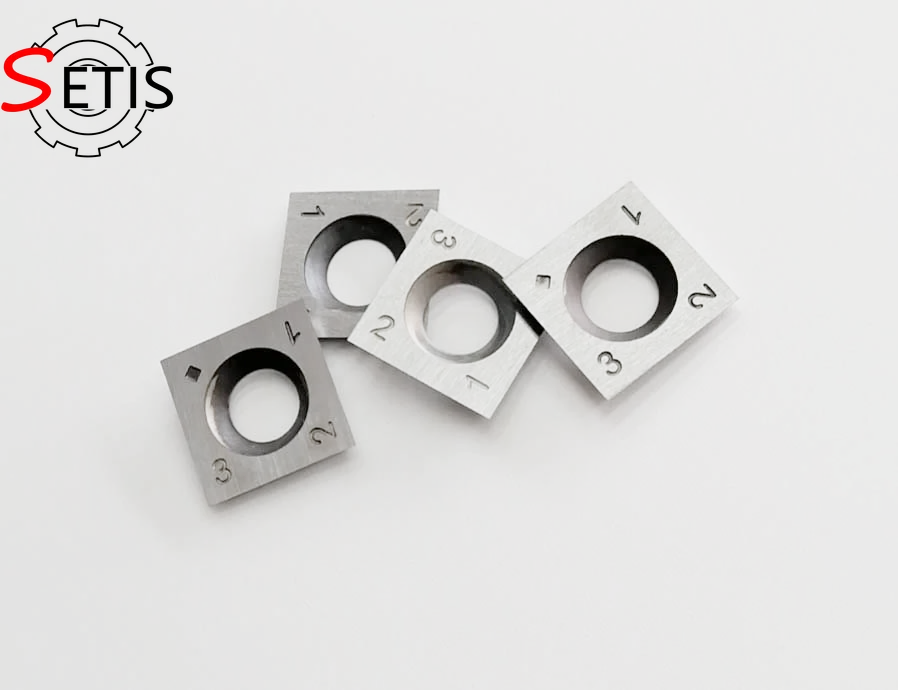 SETIS 14 x 14 x 2mm-30degree Woodworking Cemented Carbide Polished Reversible Replacement Knives For Spiral Cutter