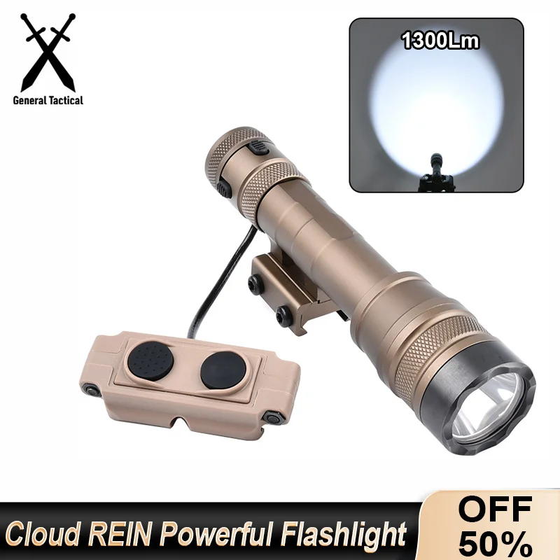 Tactiacl REIN 1.0 Micro Kit Cloud Defensive Weapon 1300Lumens Powerful Flashlight Scout Hunting Light Fit 20mm Rail AR15 Airsoft