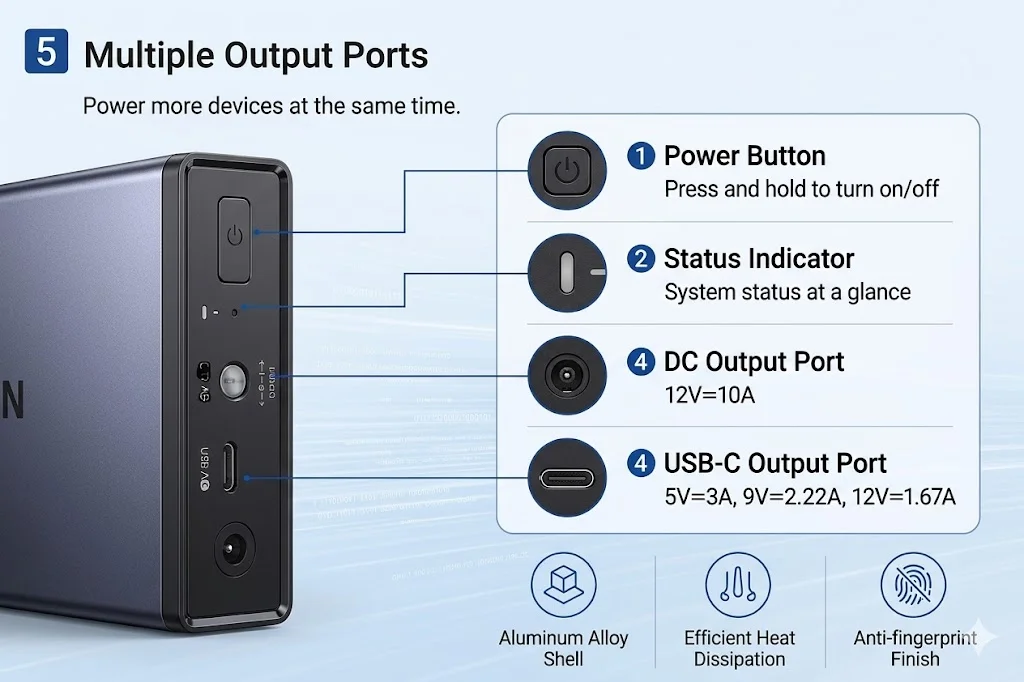 UGREEN US3000 NAS Mini UPS 120W 12000mAh Battery Backup for NAS Server DH2600 DX4600 DX2300 DXP2800 DXP4800 DXP480T Plus Power Failure Protection Auto Shutdown