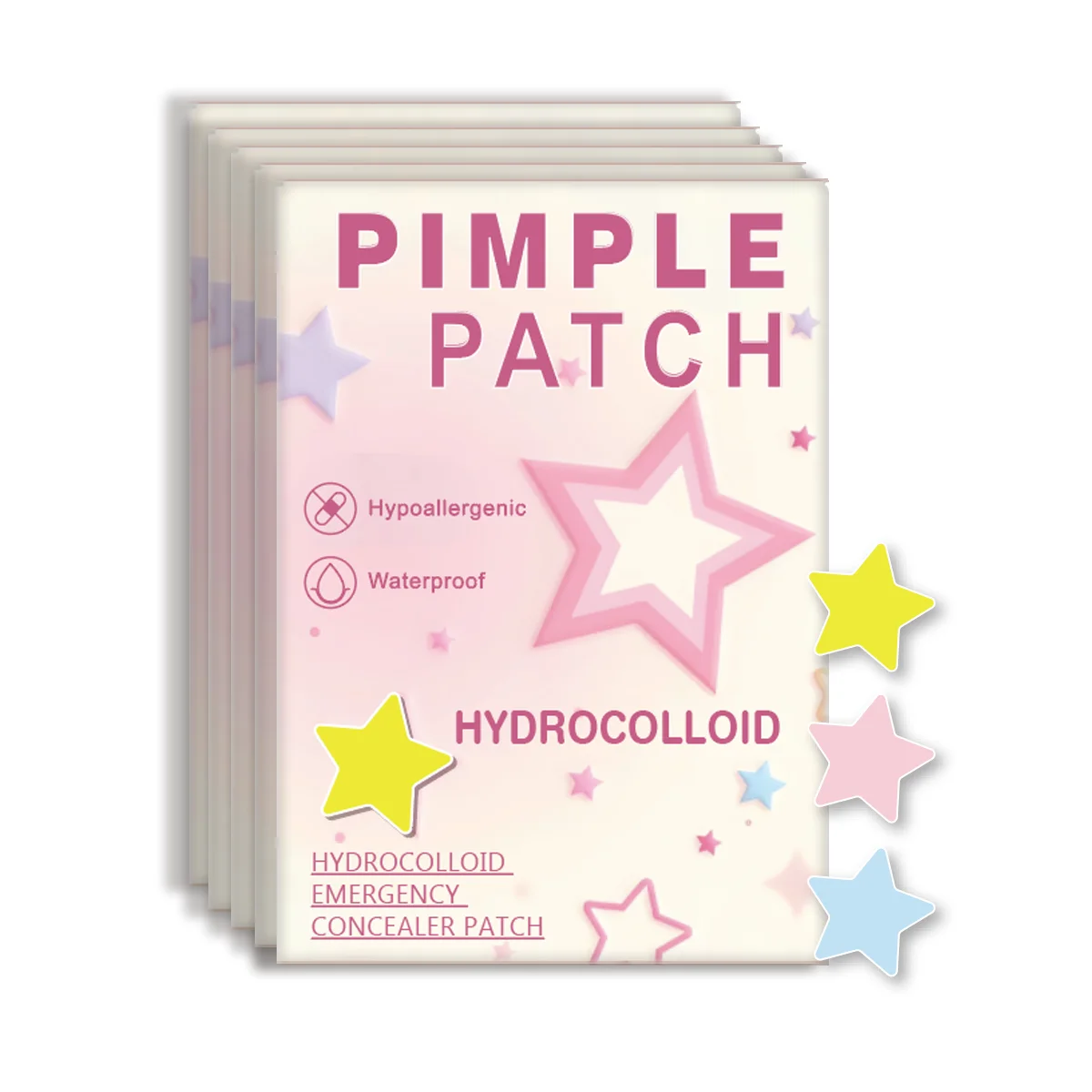 40PCS pieces of multi-color star acne patches, facial acne patches, concealer acne patches, and pimples patches, ultra-thin.