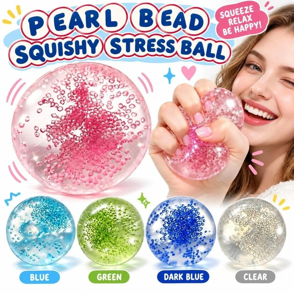 Soft Round Stress Ball Stress Relief Ultra-transparent Pearl Transparent Petrolatum Handmade Ball Shapeable