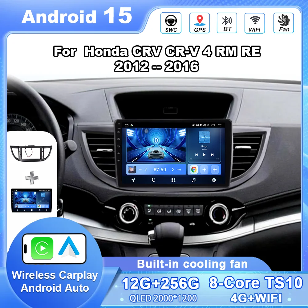

Android 15 Car Radio For Honda CRV CR-V 4 RM RE 2012 2013 2014 2015 2016 Navigation GPS Multimedia Video Player Stereo WiFi+4G