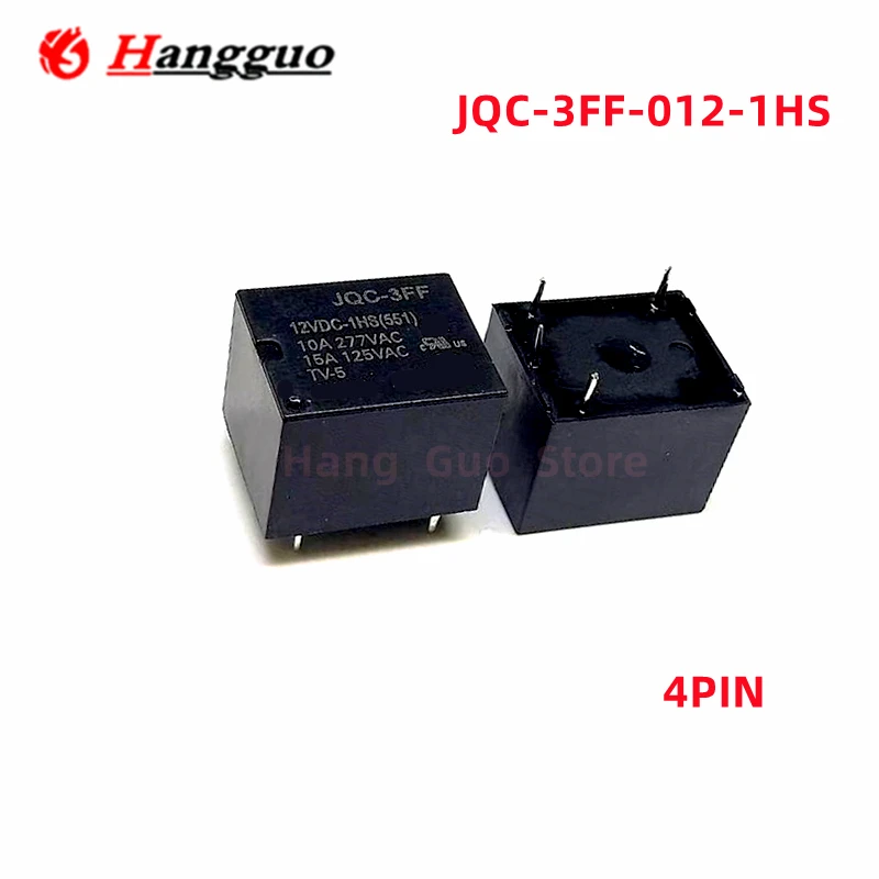 10Pcs/Lot Original HF3FF-JQC-3FF- 5VDC-1ZS 12VDC-1ZS 24VDC-1HS(551) 5Pin JQC-3FF-5VDC 12VDC 24VDC 1HS 4PIN  DC Relays