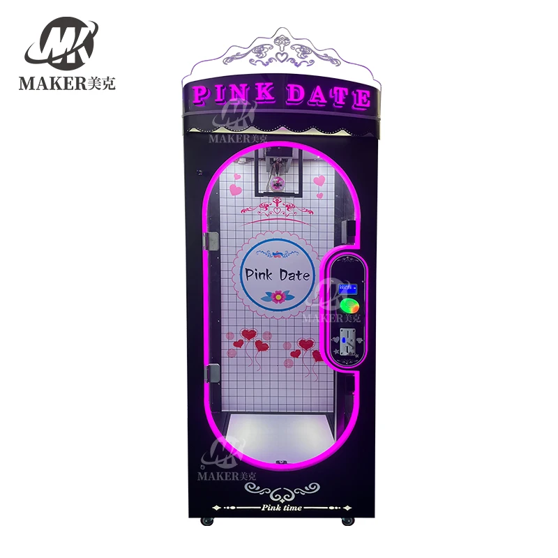 New Arrivals Coin Operated Pink Date Cut Gift Game Machine Toy Crane Prize scissors doll Machine with bill acceptor