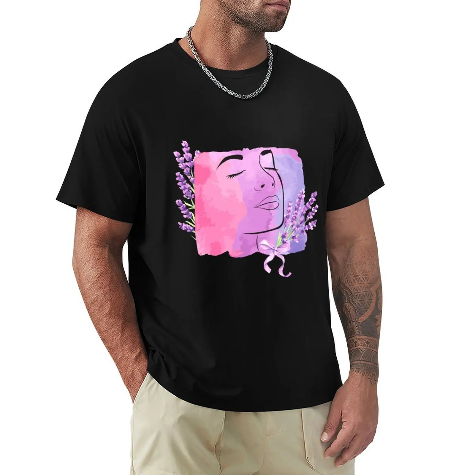 Lavender faced T-Shirt Anti-Fade Casual Tee Shirt