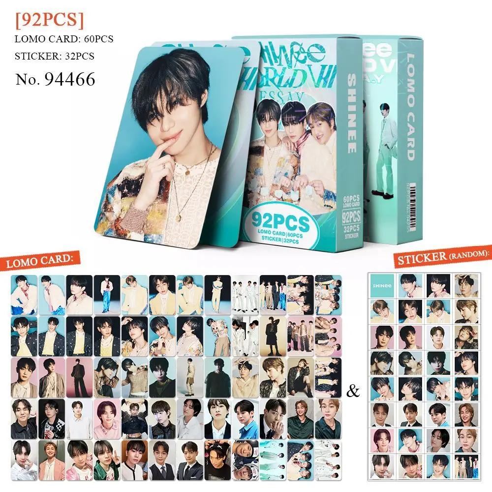 92 pièces/boîte Kpop Shinee nouvel Album LOMO carte 32 autocollant 60 cartes poète l artiste Jonghyun Kibum Minho Taemin Onew Fans collection cadeau