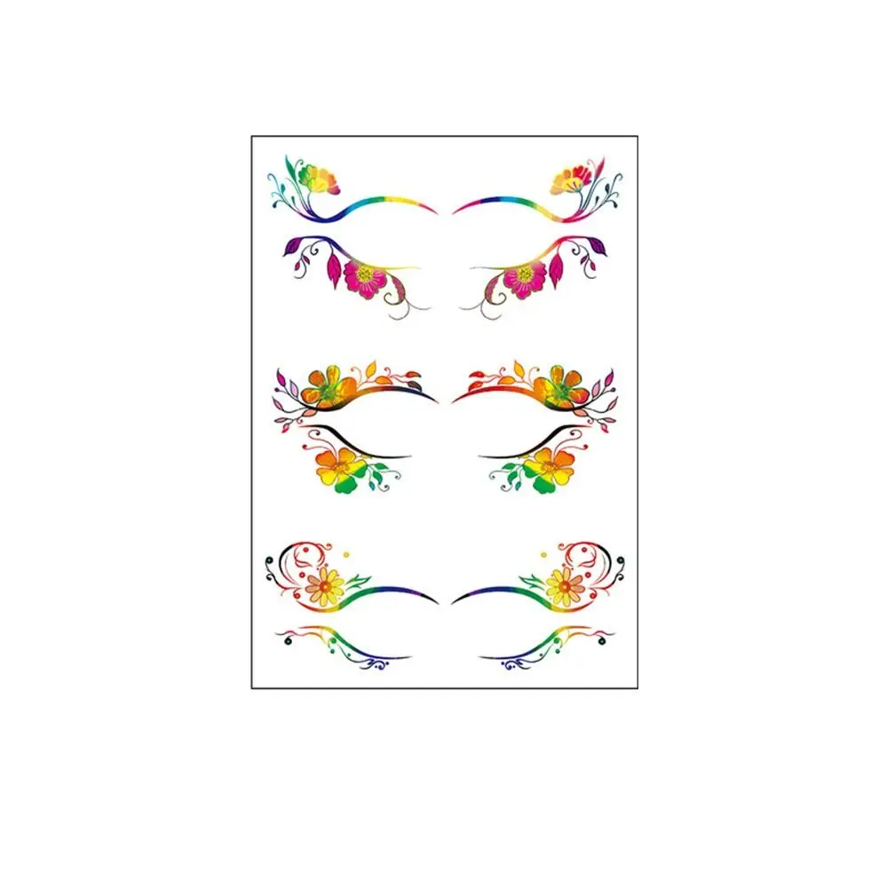 Sweat-Proof Eyelash Tattoo Sticker Long Lasting Waterproof Eye Shadow Tattoo Stickers Temporary Flower Eyelash Make-Up Sticker