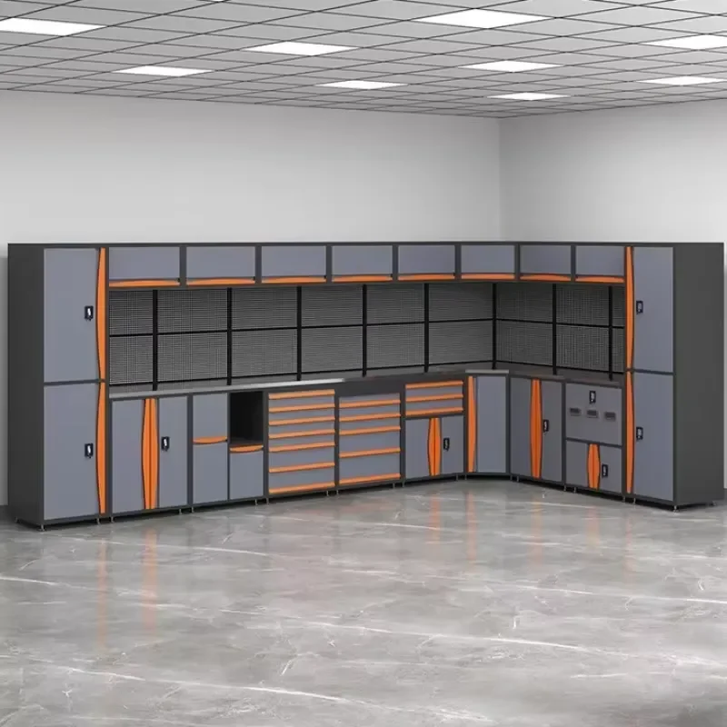 2026 Hot Sale Garage Storage Set Tool Cabinet Heavy Workshop Metal Workbench for Home Garage Organization