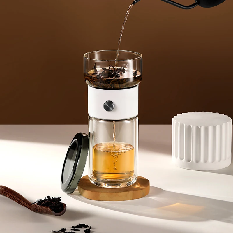 

Heat-Resistant Glass Teacup, Teapot, Modular Tea Infuser, Portable Travel Tea Set with Carry Case, 270ml