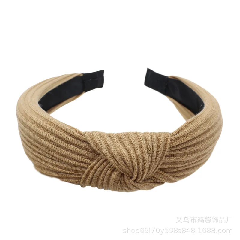 Braided Headbands For Women Girls Solid Wide Knitted Straw Hairbands Hair Hoops Solid Color Headwear Summer Hair Accessories