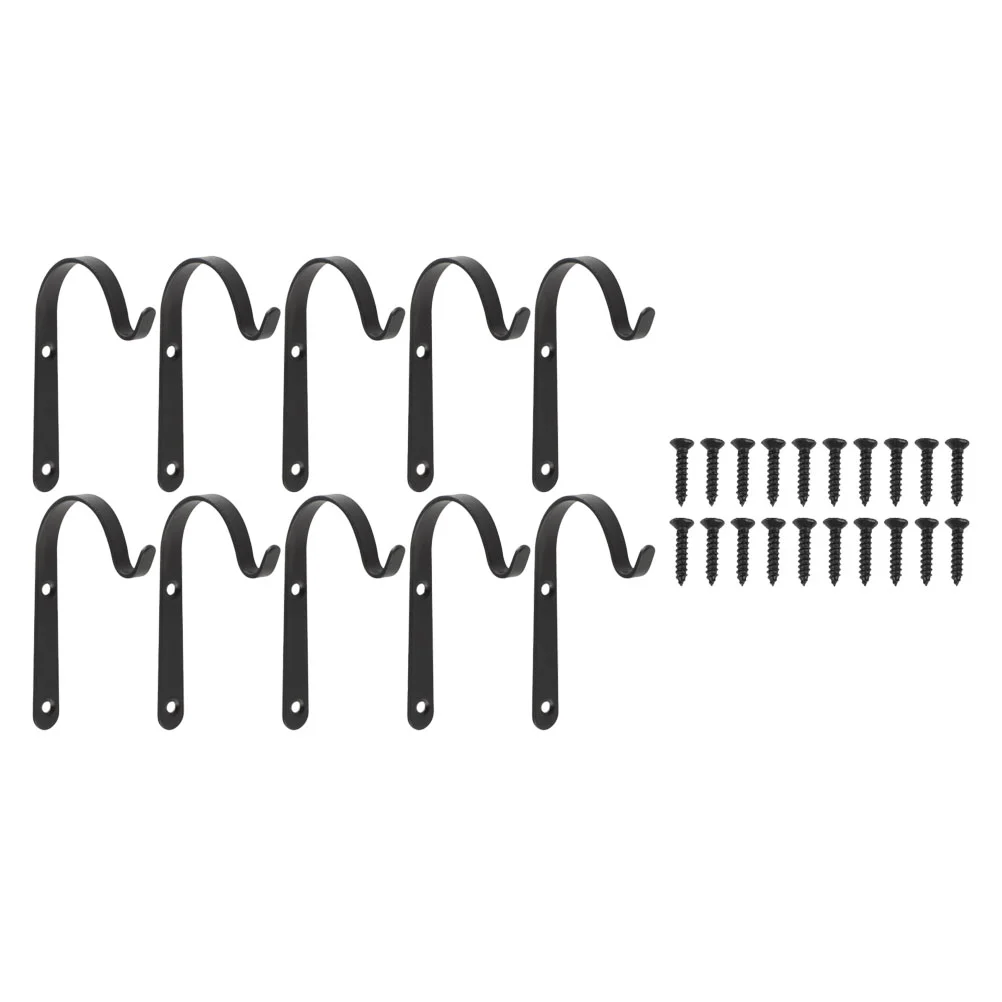 

10 Sets Arc Wall-mounted Hook up Coat Hangers Hanging Basket Hooks Bird Planter 42X7CM Iron Rack Bracket