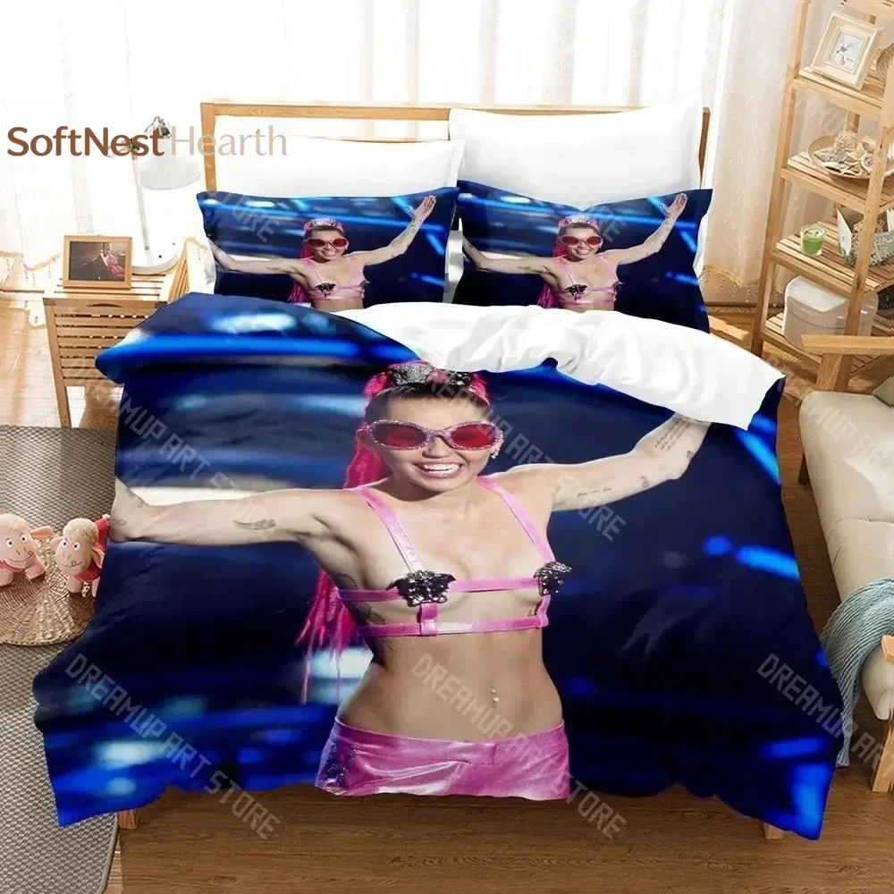 2026 3D Print Miley Cyrus Bedding Set Single Twin Full Queen King Size Bed Set Aldult Kid Bedroom Duvetcover Sets