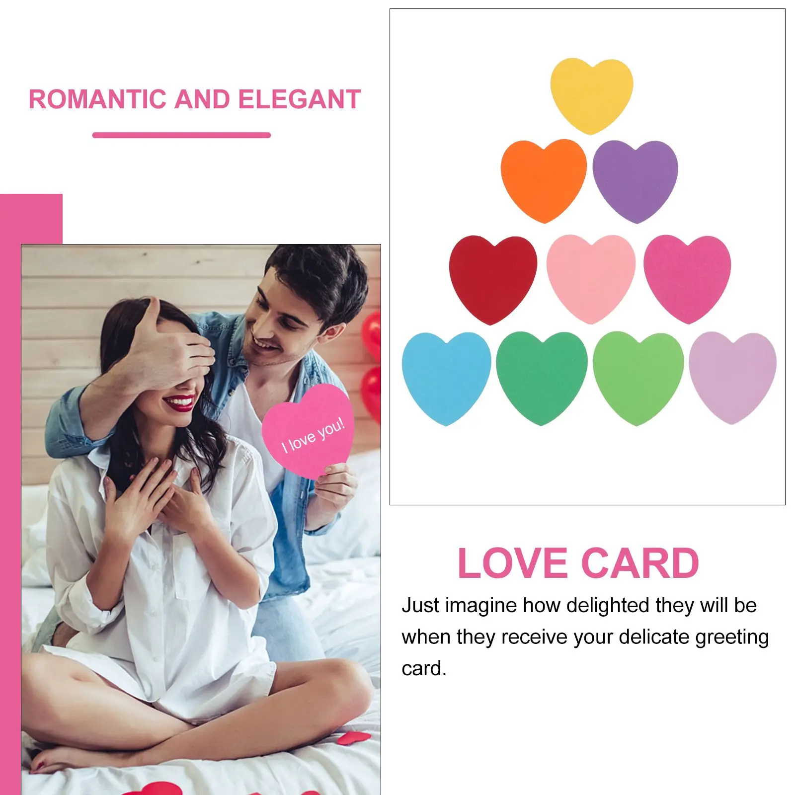  Cute Color Cardboard Heart Stickers Carpet Office Self-stick Note Pads Stationery