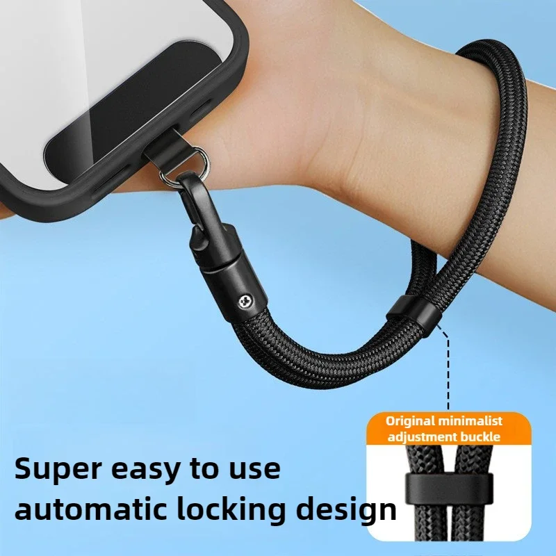 Universal Adjustable Phone Lanyard Self Locking Anti Slip Wristband Durable Polyester Cord Safety Tether for Smartphone Security