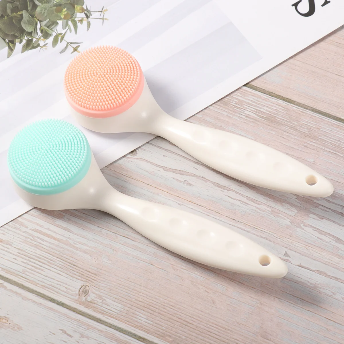 2 szt. Szczoteczka do twarzy silikonowa do oczyszczania skóry, delikatny peeling, narzędzie do masażu dla skóry wrażliwej, niemowląt, nastolatków, dorosłych, unisex