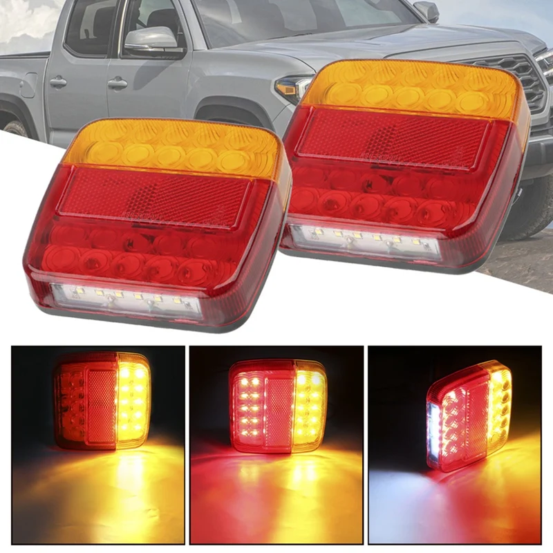 12V Taillight Turn Signal Indicator 26 Leds Tail Light Car Number Plate Light Brake Stop Lamp For Trailer Truck Caravan