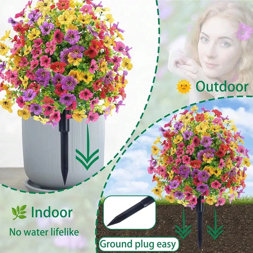 

Artificial Flowers Colorful Ball Ground Insertion Silk Plants Wedding Arch Adorn Prop Home Room Decor Outdoor Delicate Accessory