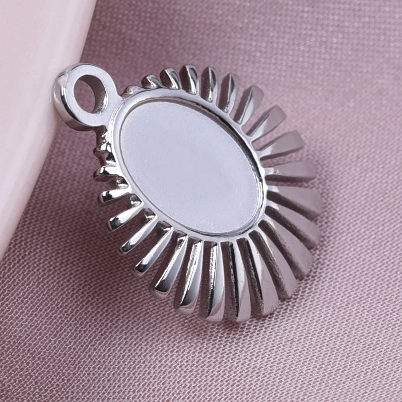 DIY Silver Color Le Soleil Heart Stainless Steel Sun Charms For Jewelry Making Necklace Earrings Keychain Pendant Accessories