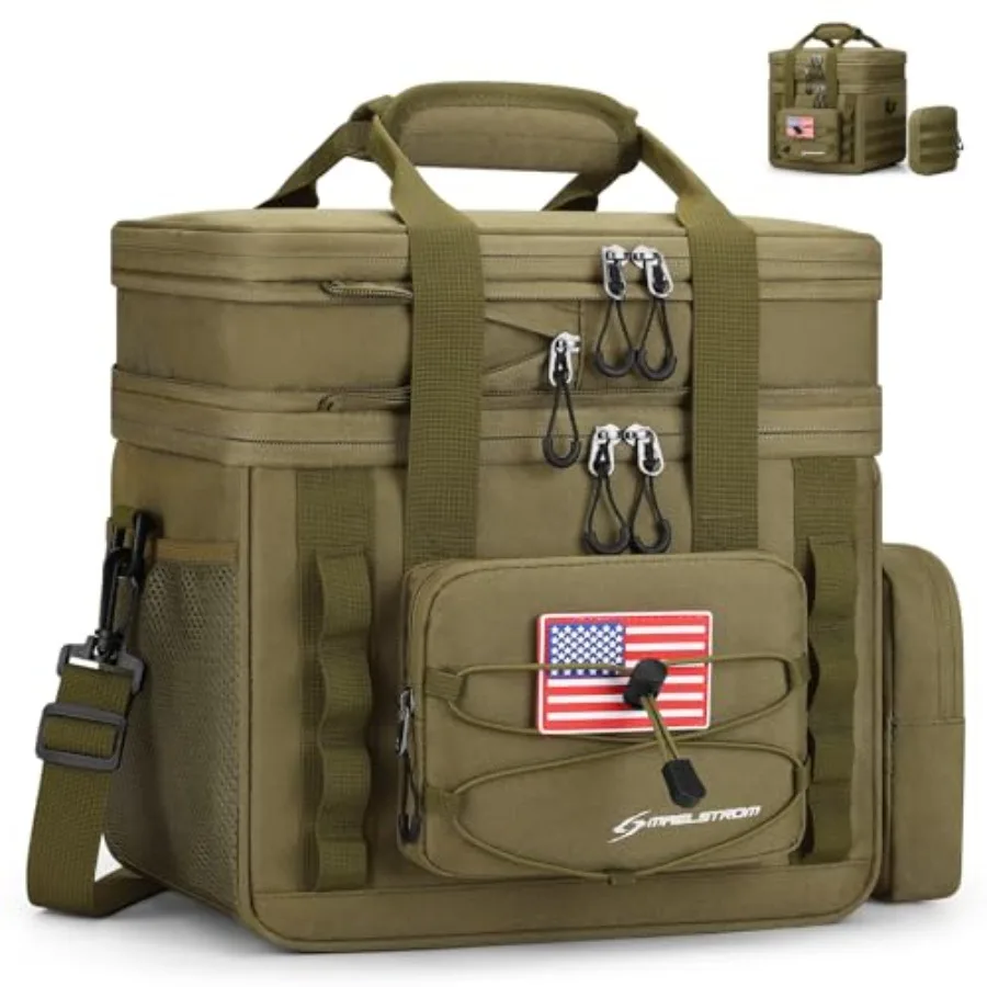 

Tactical Lunch Box 23 L Insulated Lunch Bag for Men Expandable Double Deck Lunch Cooler Bag Large Leakproof Soft Lunch Tote wit