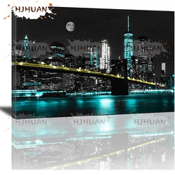 5D City buildings night scene, bridge Diamond Painting Rhinestone Embroidery Cross Stitch Kit Mosaic Diamond Art Home Decoration