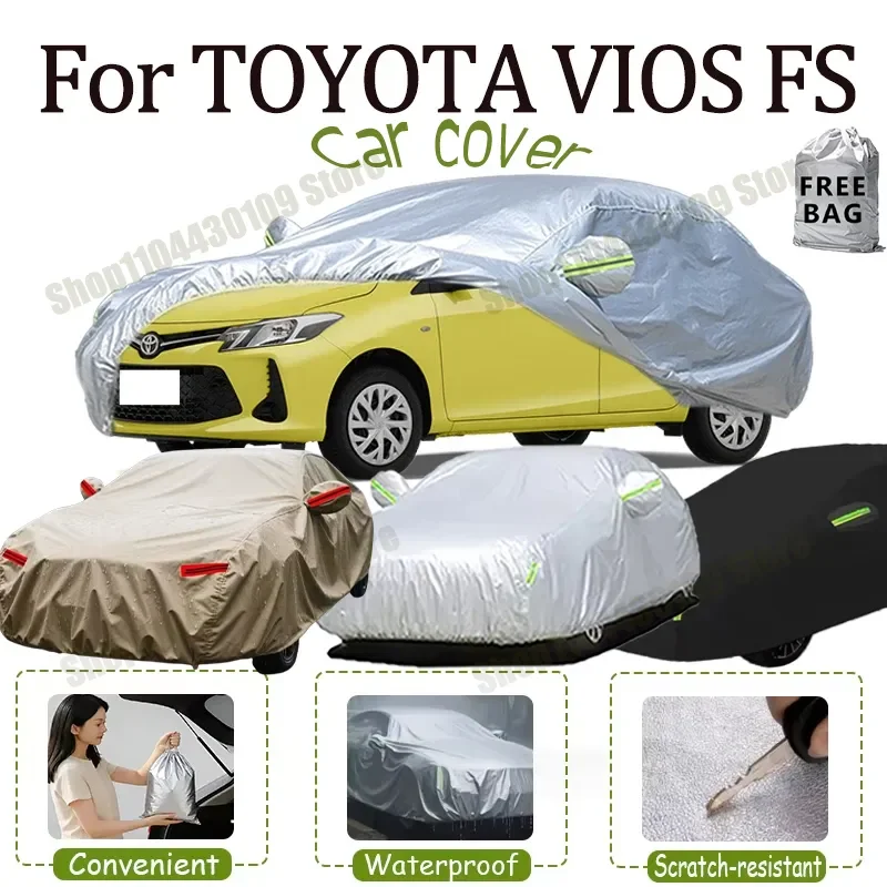 

For TOYOTA VIOS FS Car Cover Outdoor Protection Full Car Covers Waterproof Sunshade Snow Cover Anti uv